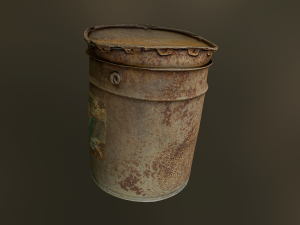 old rusty oil barrel can 3D Model
