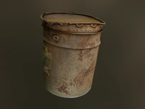 old rusty oil barrel can 3D Model