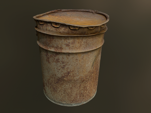 old rusty oil barrel can 3D Model