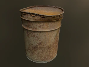 old rusty oil barrel can 3D Model