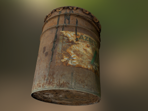 old rusty oil barrel can 3D Model