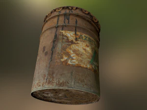 old rusty oil barrel can 3D Model