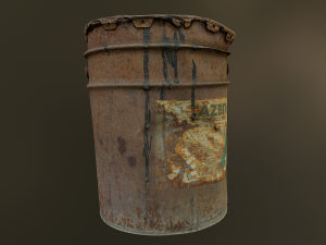old rusty oil barrel can 3D Model