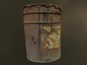 old rusty oil barrel can 3D Model