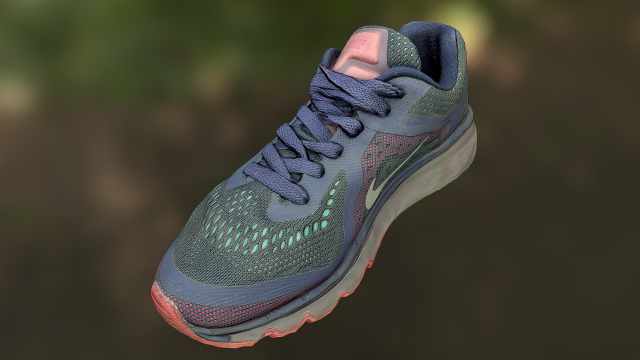 worn nike air shoe low poly model 3D Model .c4d .max .obj .3ds .fbx .stl .blend 