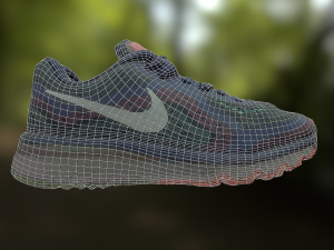 worn nike air shoe low poly model 3D Model