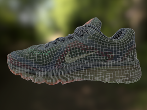 worn nike air shoe low poly model 3D Model