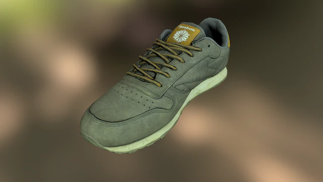 worn reebok sneaker shoe low poly model 3D Model .c4d .max .obj .3ds .fbx .stl .blend
