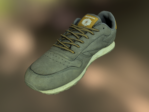 worn reebok sneaker shoe low poly model 3D मॉडल