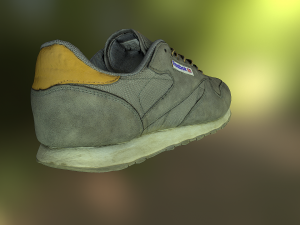 worn reebok sneaker shoe low poly model Modello 3D