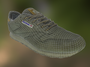 worn reebok sneaker shoe low poly model Modello 3D
