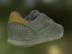 worn reebok sneaker shoe low poly model Modello 3D