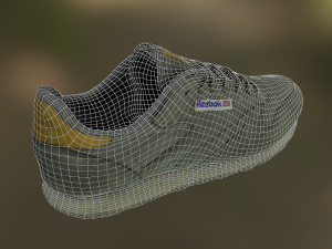 worn reebok sneaker shoe low poly model Modello 3D