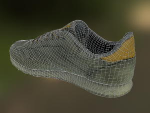worn reebok sneaker shoe low poly model Modello 3D