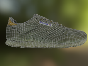 worn reebok sneaker shoe low poly model Modello 3D