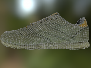 worn reebok sneaker shoe low poly model Modello 3D