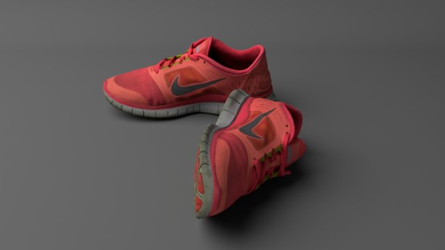 worn nike free run 3 sneaker shoe low poly model 3D in 3DExport