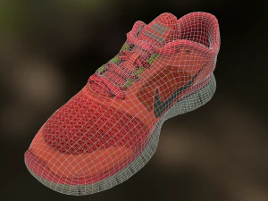 worn nike free run 3 sneaker shoe low poly model 3D Model