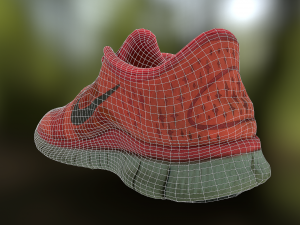 worn nike free run 3 sneaker shoe low poly model Modello 3D