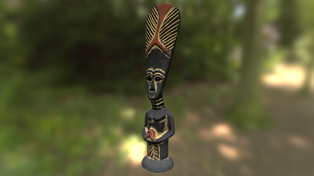 african tribe totem - statue low poly model Model 3D .c4d .max .obj .3ds .fbx .stl .blend 