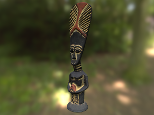 african tribe totem - statue low poly model 3D Модель