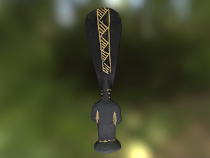 african tribe totem - statue low poly model Model 3D