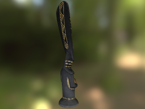 african tribe totem - statue low poly model Model 3D