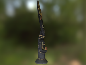african tribe totem - statue low poly model Model 3D