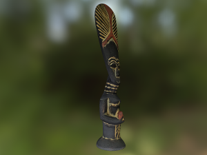 african tribe totem - statue low poly model Model 3D