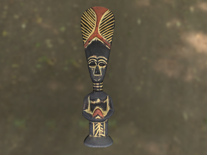 african tribe totem - statue low poly model Model 3D