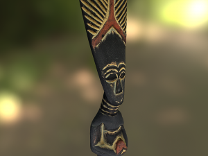 african tribe totem - statue low poly model Model 3D