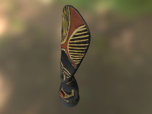 african tribe totem - statue low poly model Model 3D