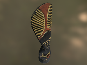 african tribe totem - statue low poly model Model 3D