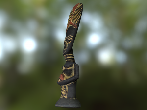 african tribe totem - statue low poly model Model 3D
