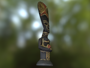 african tribe totem - statue low poly model Model 3D