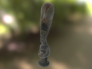 african tribe totem - statue low poly model Model 3D