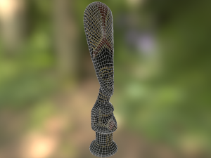 african tribe totem - statue low poly model Model 3D