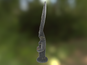 african tribe totem - statue low poly model Model 3D