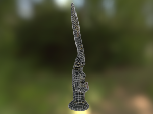 african tribe totem - statue low poly model Model 3D