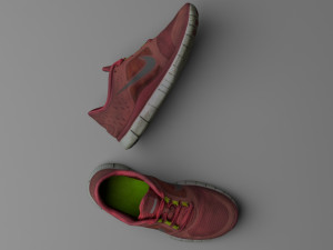 worn nike free run 3 sneaker shoe low poly model Modelo 3D