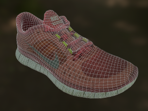 worn nike free run 3 sneaker shoe low poly model Modelo 3D