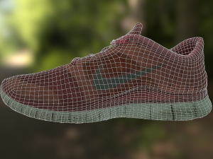 worn nike free run 3 sneaker shoe low poly model Modelo 3D