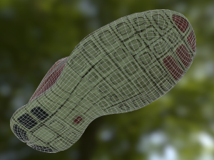 worn nike free run 3 sneaker shoe low poly model Modelo 3D