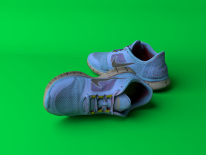 worn nike free run 3 sneaker shoe low poly model Modelo 3D