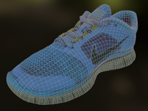 worn nike free run 3 sneaker shoe low poly model Modelo 3D