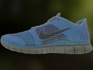 worn nike free run 3 sneaker shoe low poly model Modelo 3D