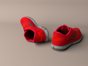 worn nike free run 3 sneaker shoe low poly 3D 模型