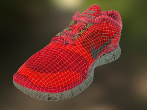 worn nike free run 3 sneaker shoe low poly 3D 模型