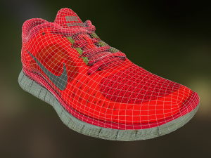 worn nike free run 3 sneaker shoe low poly 3D 模型