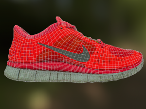 worn nike free run 3 sneaker shoe low poly 3D 模型